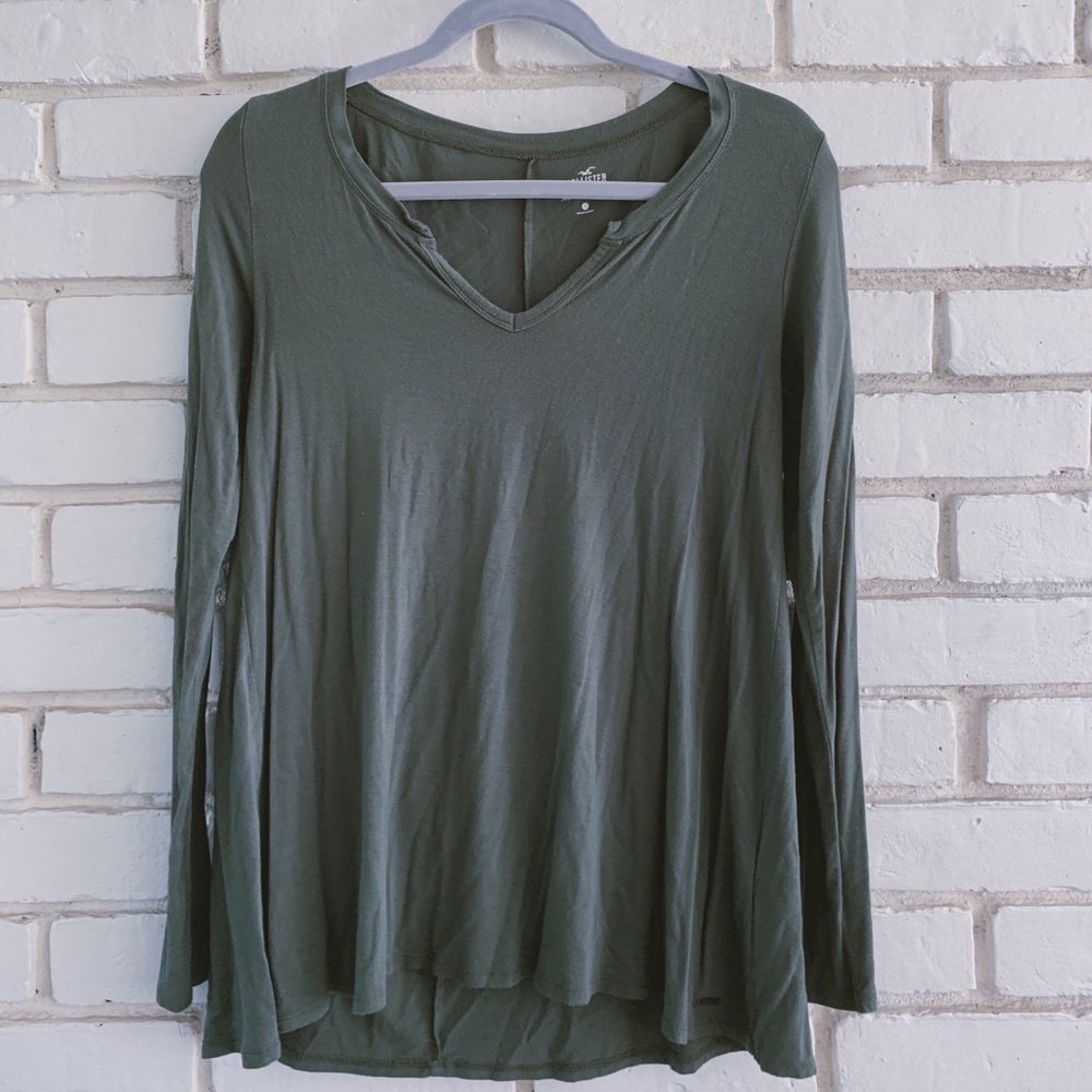 Army green v neck long sleeve “soft and sexy”